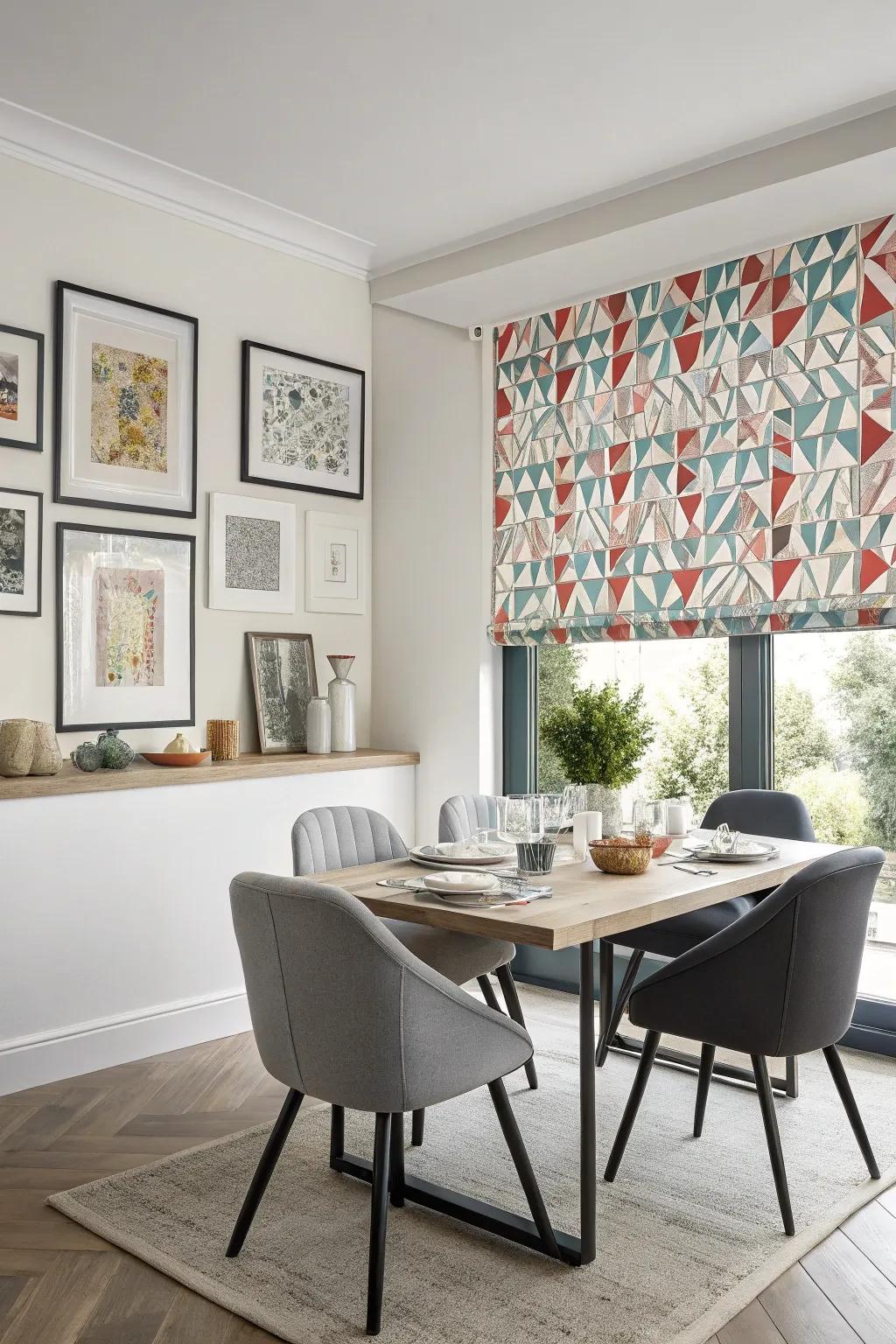 Bold patterns infuse personality into any dining space.