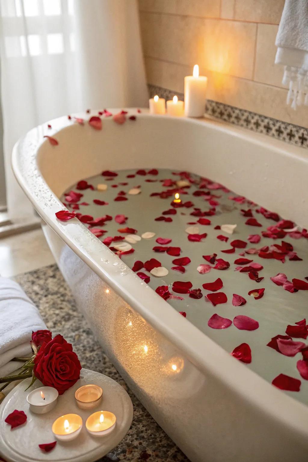 Rose petals contribute timeless romantic appeal to your bath.