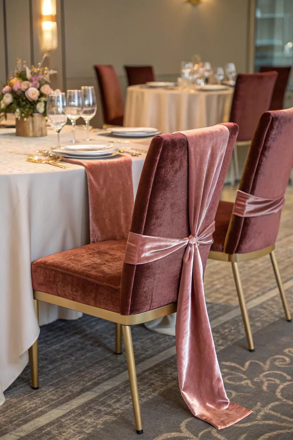 Soft fabrics provide both comfort and elegance for your romantic dining scene.
