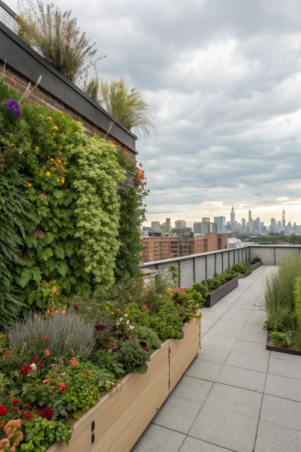 Even the tiniest rooftops benefit from the lush beauty of vertical gardens.
