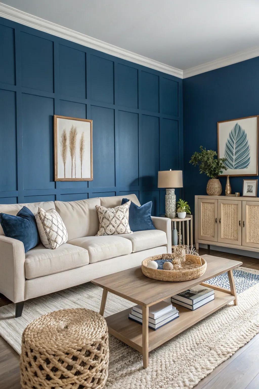 Striking highlighted walls establish a central attraction in any given area.