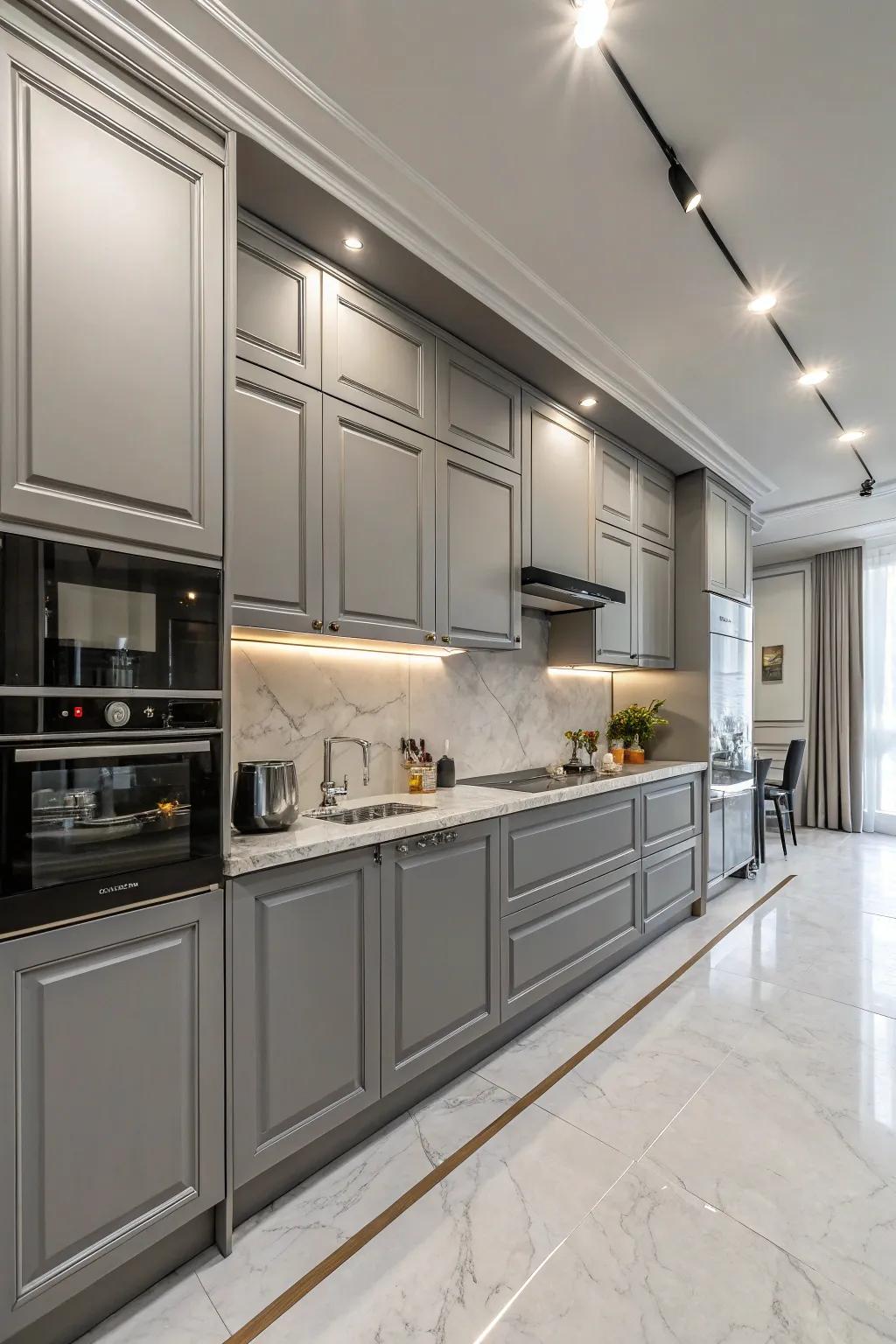 Lacquered paneling delivers a sleek and up-to-date facade.