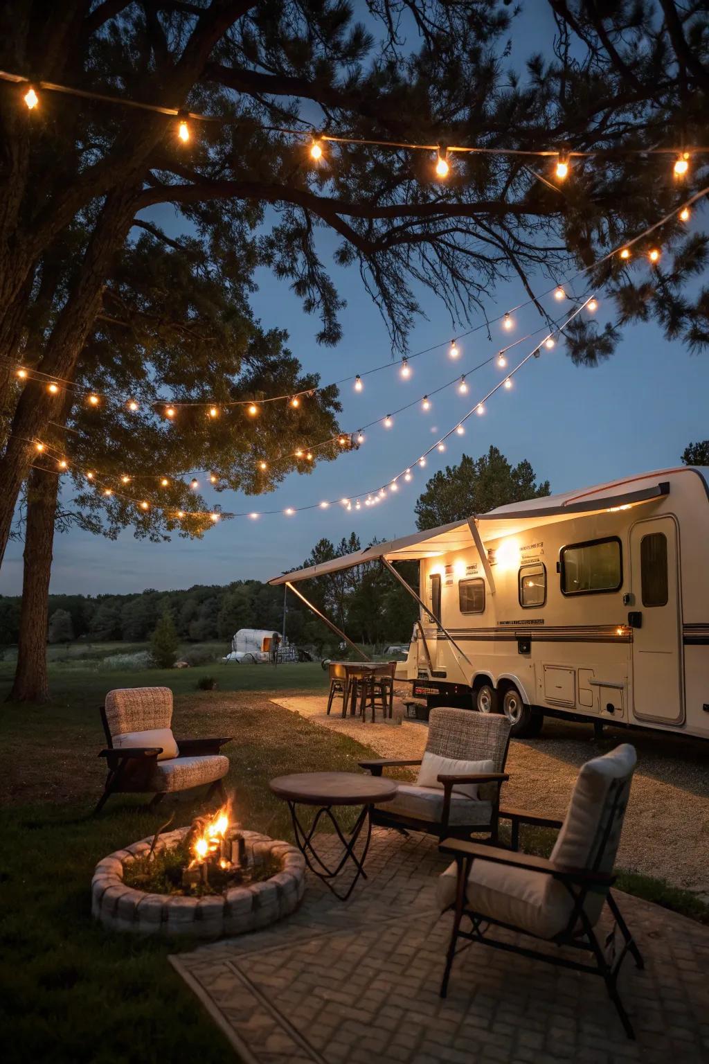 Decorative lighting brings an enchanting glow to your outdoor evenings.