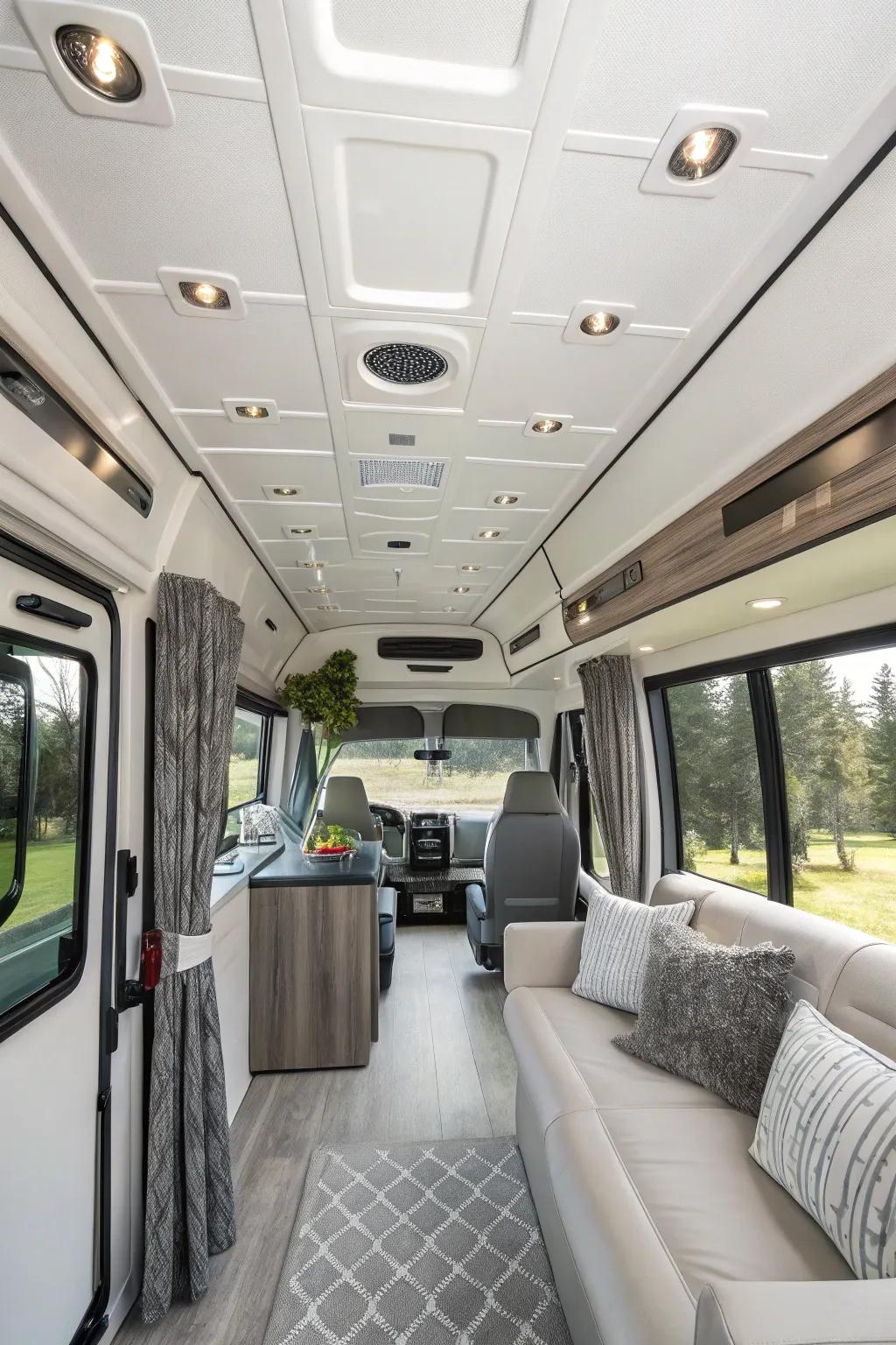 A white top side enhances the modern and spacious sensation of your RV.