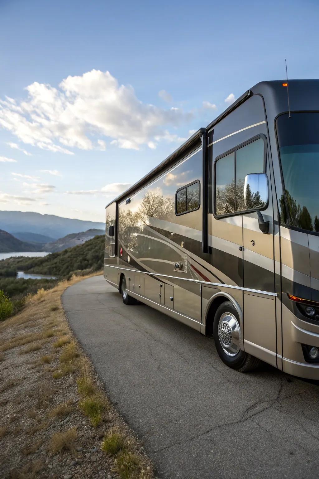 Fiberglass sheets provide a sleek and modern look for your RV.