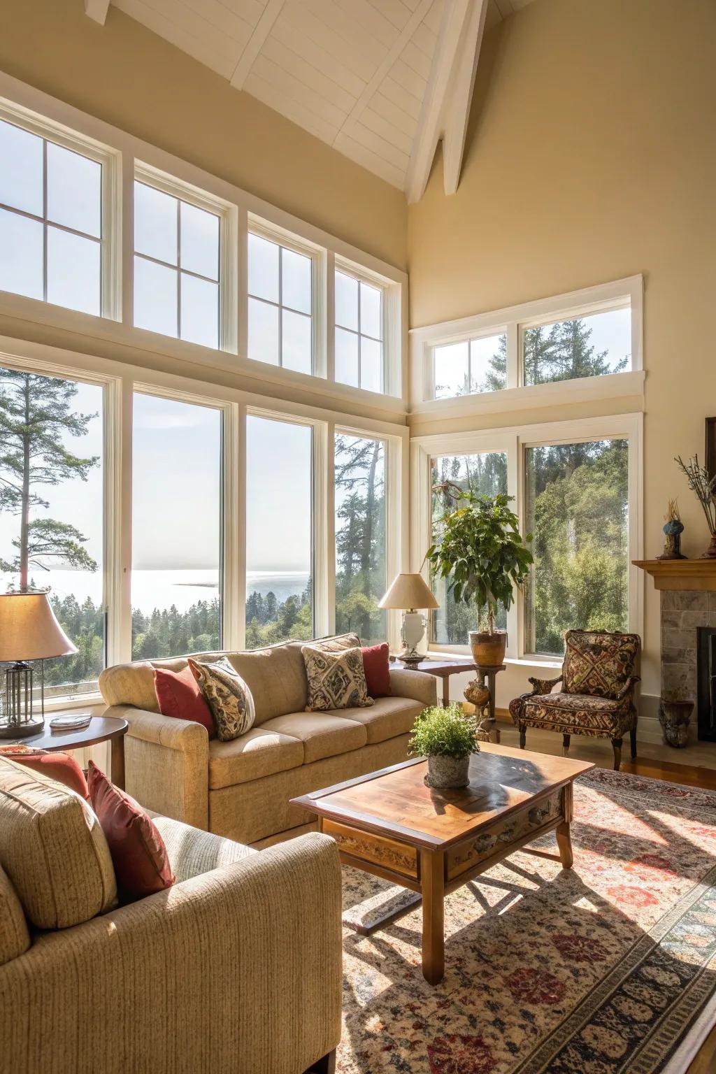 Expansive windows transform your secondary living space into a radiant oasis.