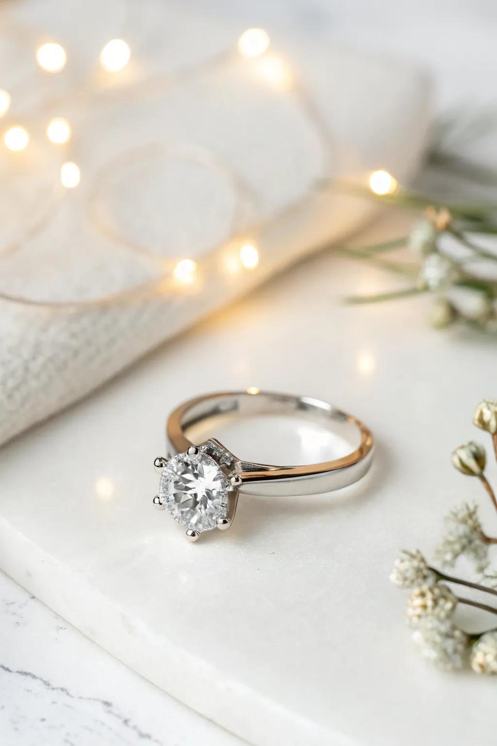 A spectacular single stone sparkler that embodies ageless grace.