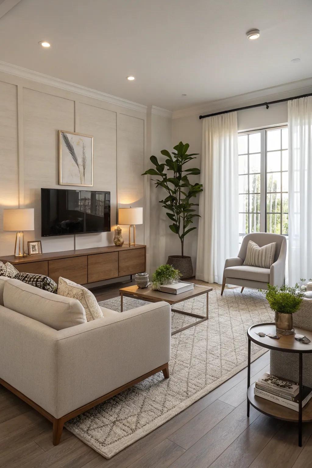 Attain tranquility with a contemporary minimalist Sims 4 living room.