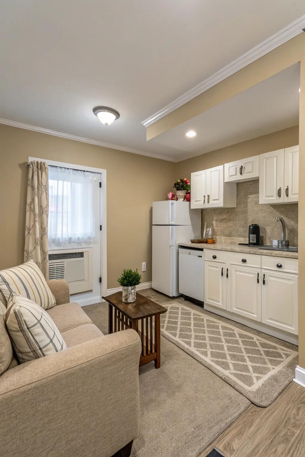 Using calm colors makes small rooms feel more open and airy.