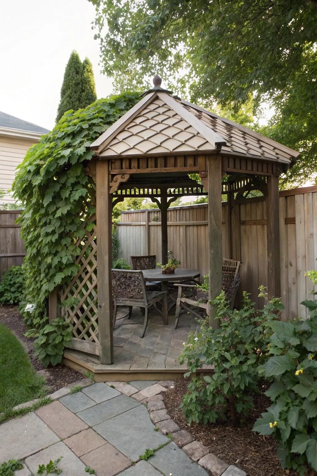 Bask in the sunshine with an open-air style arbor.