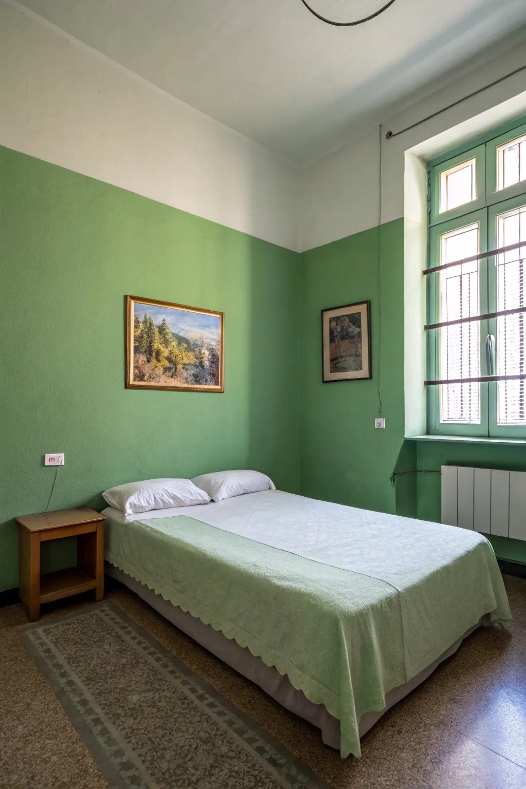 Understated decor accentuates the peace of verdant walls.