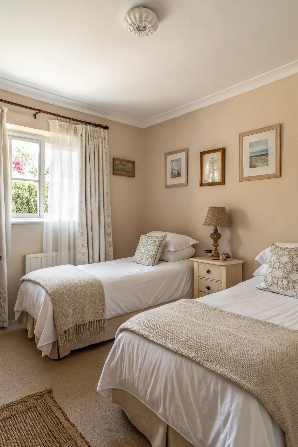 Gentle colors help create a feeling of spaciousness and calm.