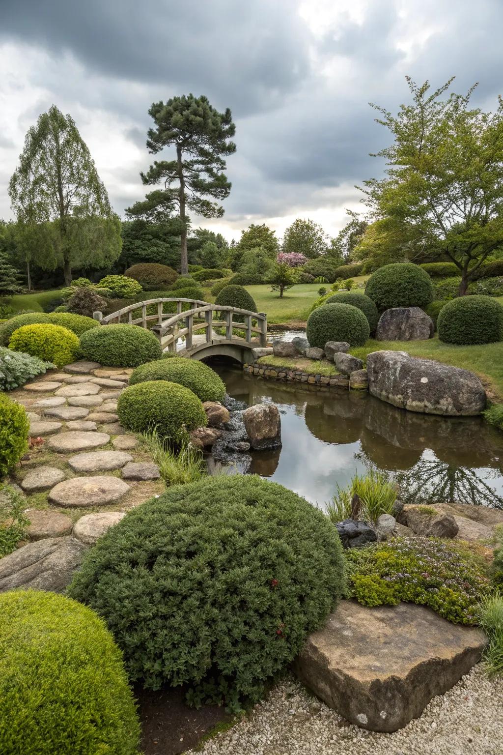 Natural rocks setting a focal point, adding depth and visual charm.