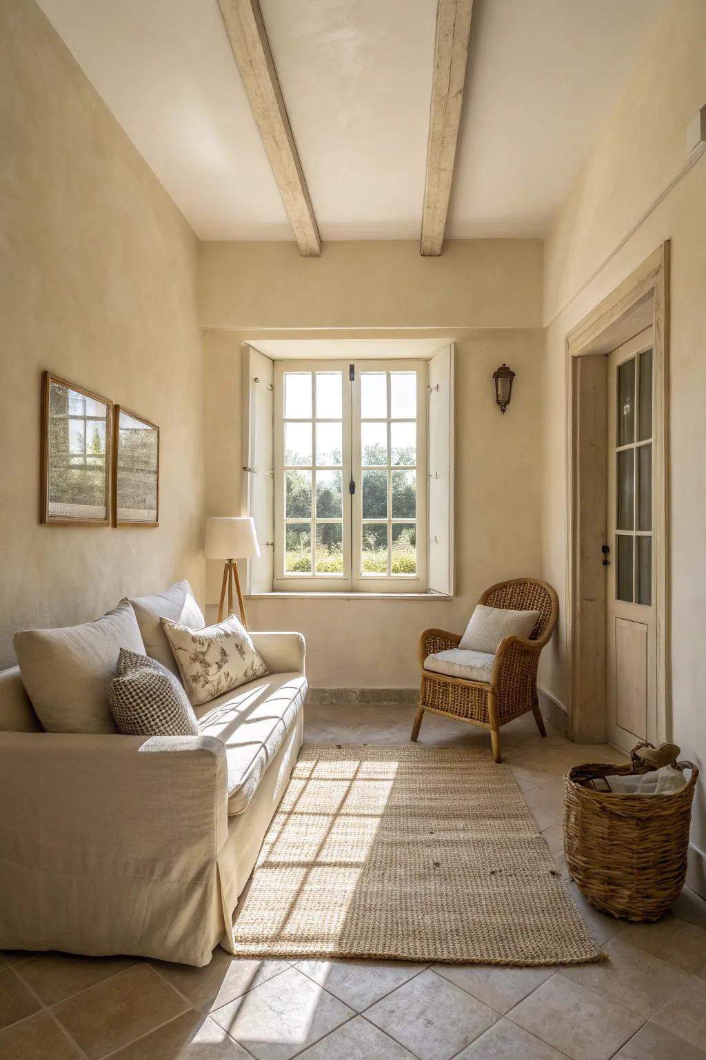 Light colors that open up small spaces.