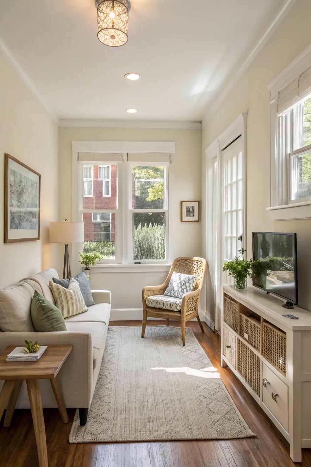 Light colors have a major impact in maximizing the perception of space in smaller interiors.