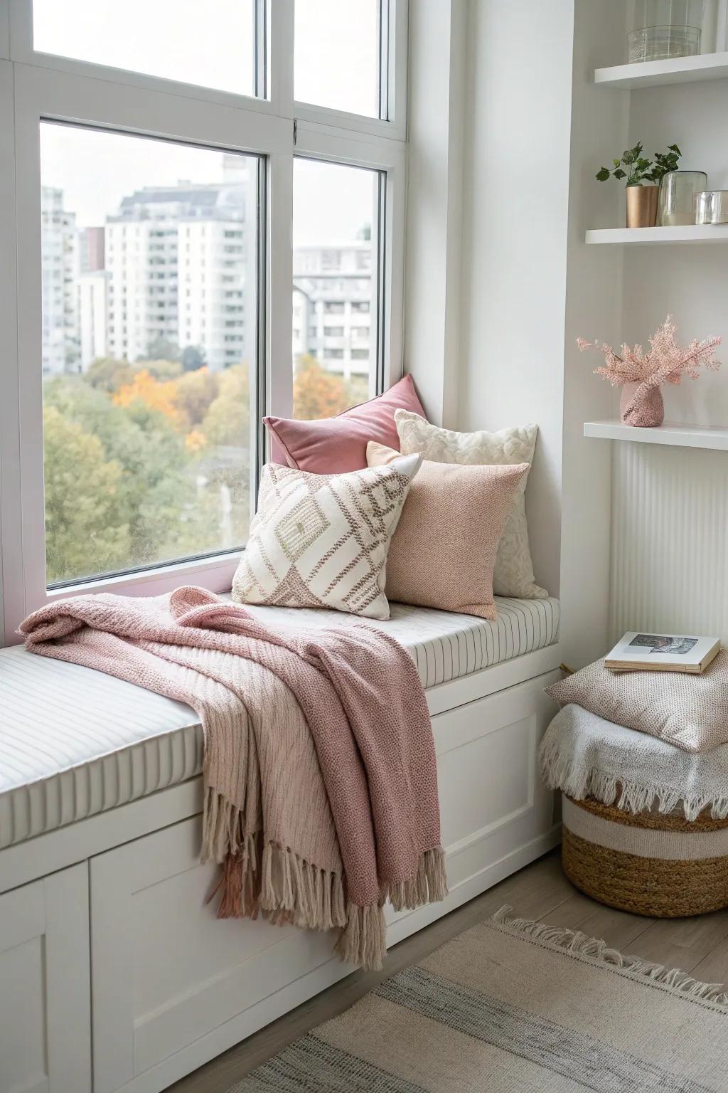 Incorporate layered textures to design a warm and inviting sitting space.