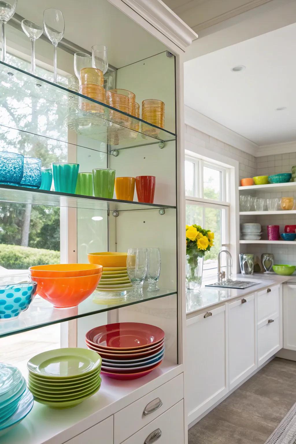 Open shelving enhances charm and practicality.