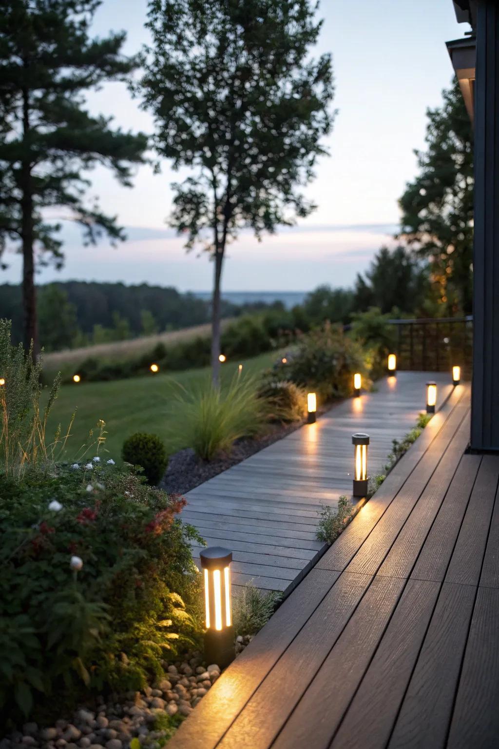 With fashionable solar lights, you can illuminate the pathways on your deck.
