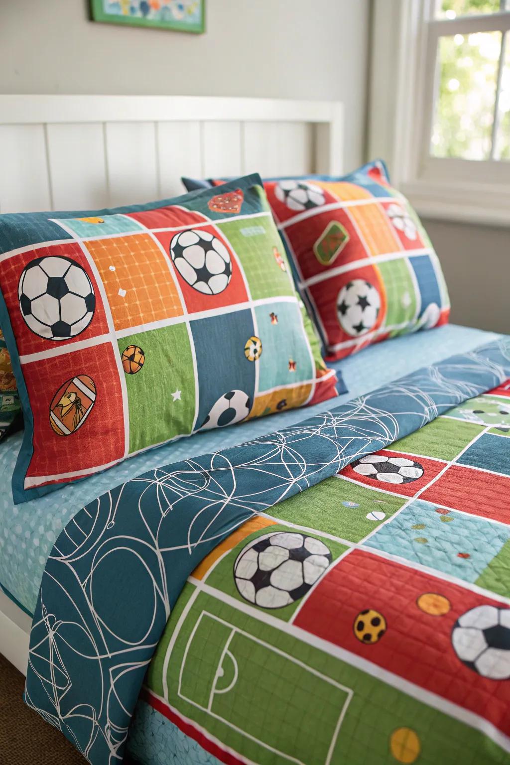 Embrace coziness in elegance with themed sports bedding.
