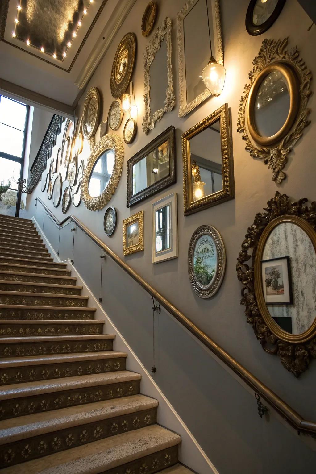 Mirrors have the ability to give your staircase space a more open and airy feel.