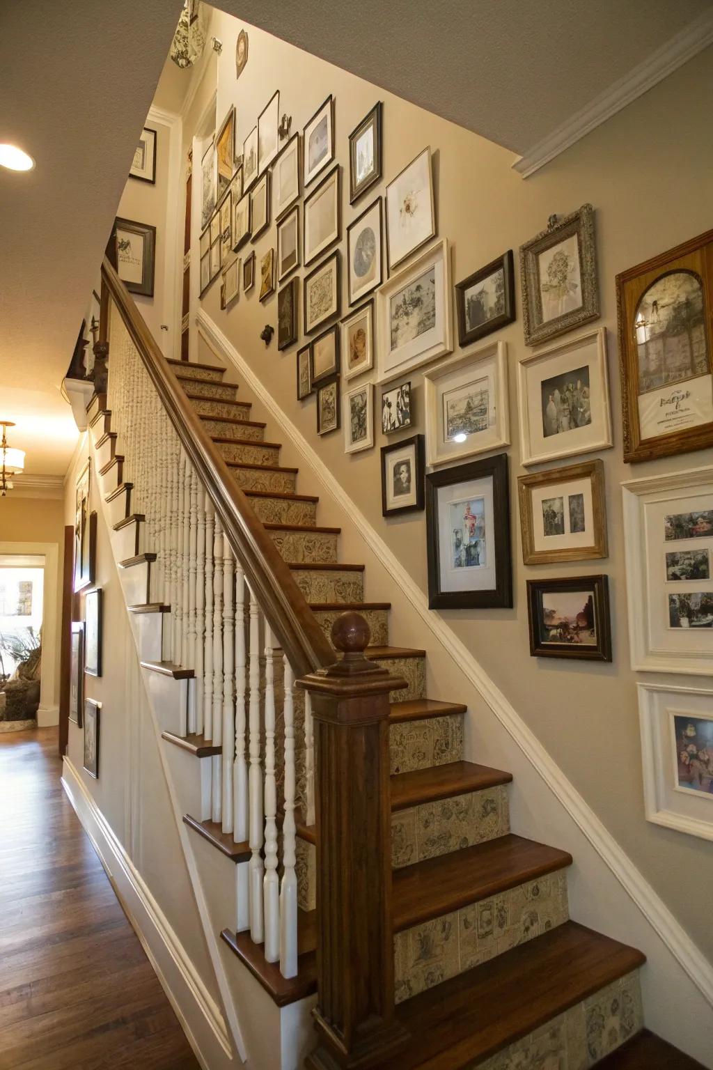 An array of frame sizes and shapes builds captivating visual interest.