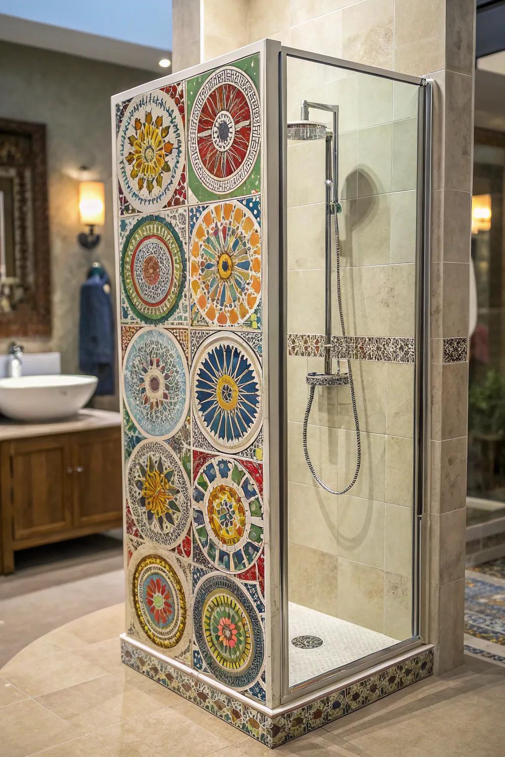 Tile arrangements bring artistry to your shower space.