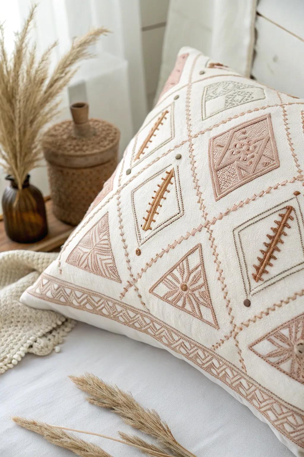 Enhance your area using geometric stitching, where symmetry meets simplicity.