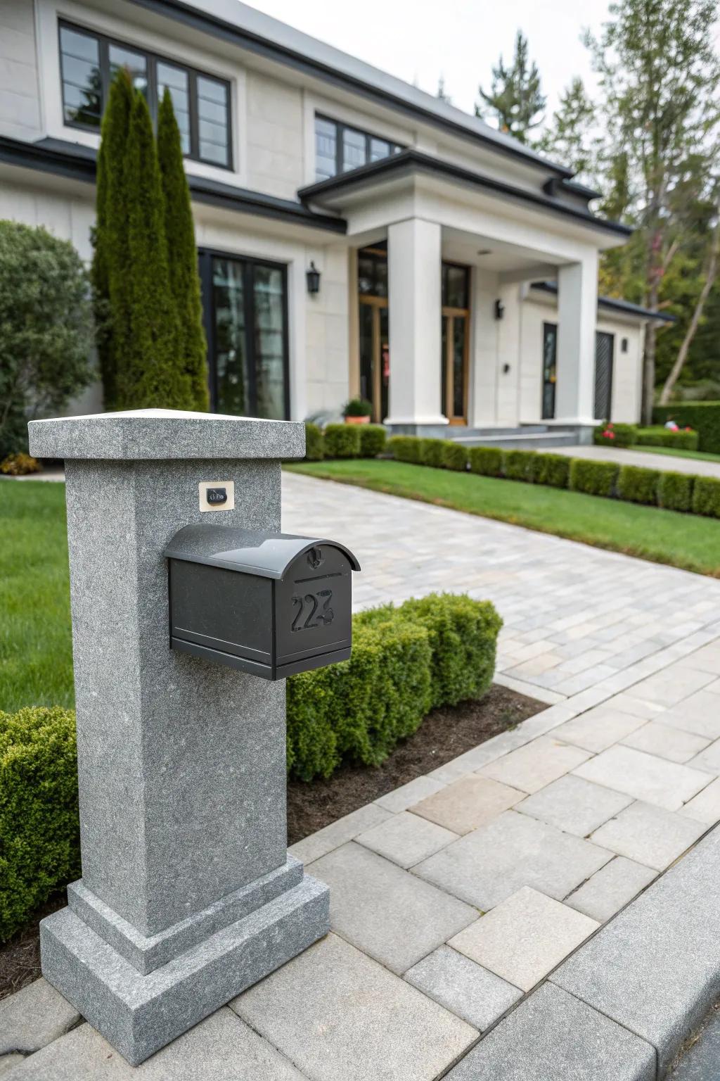 Granite mailboxes marry refinement with strength.