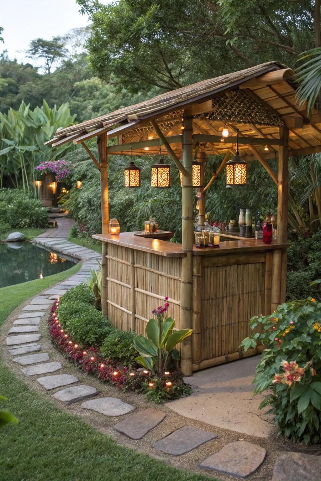 The lush, natural touch that bamboo brings to your tiki bar is undeniable.