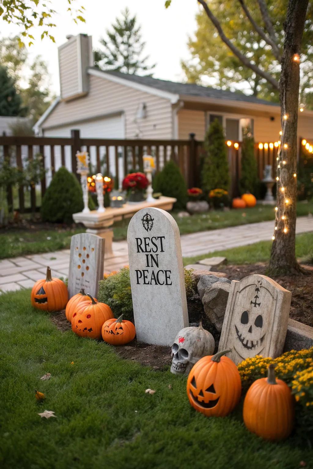 Foam panels offer a flexible medium for crafting distinctive gravestones.