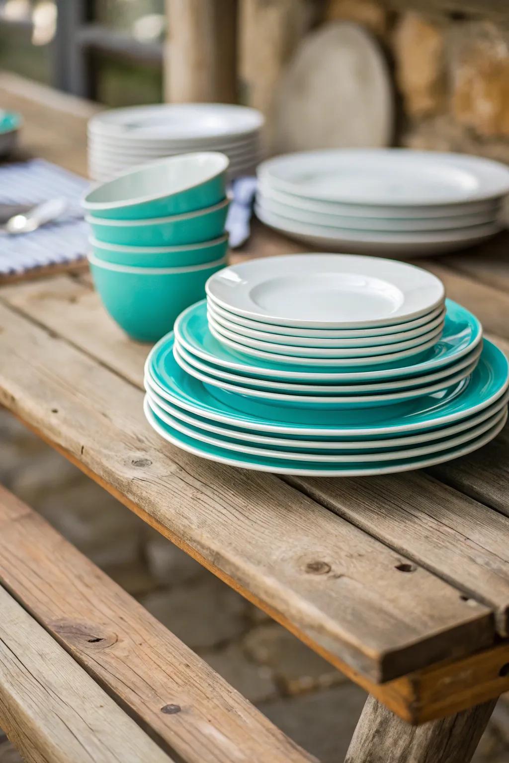 Layered plates introduce a spirited yet cultured element to your table layout.