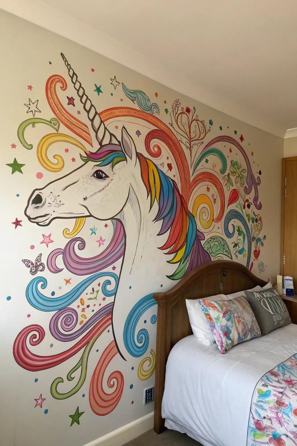 Magical creature murals bring fantasy to life in any room.