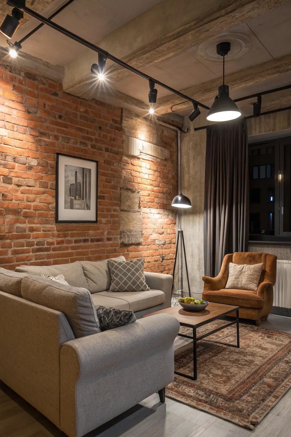 Exposed brick gives an edgy, industrial vibe that's so urban.