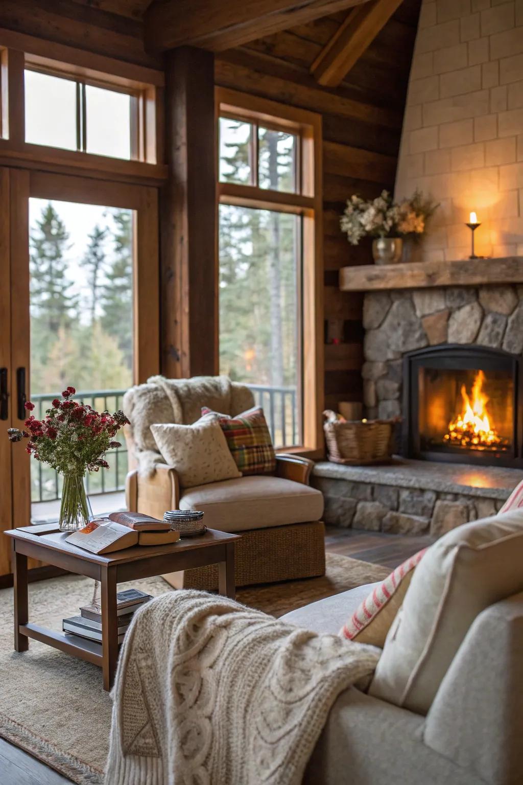 Cultivate warmth and ease with an inviting fireplace.