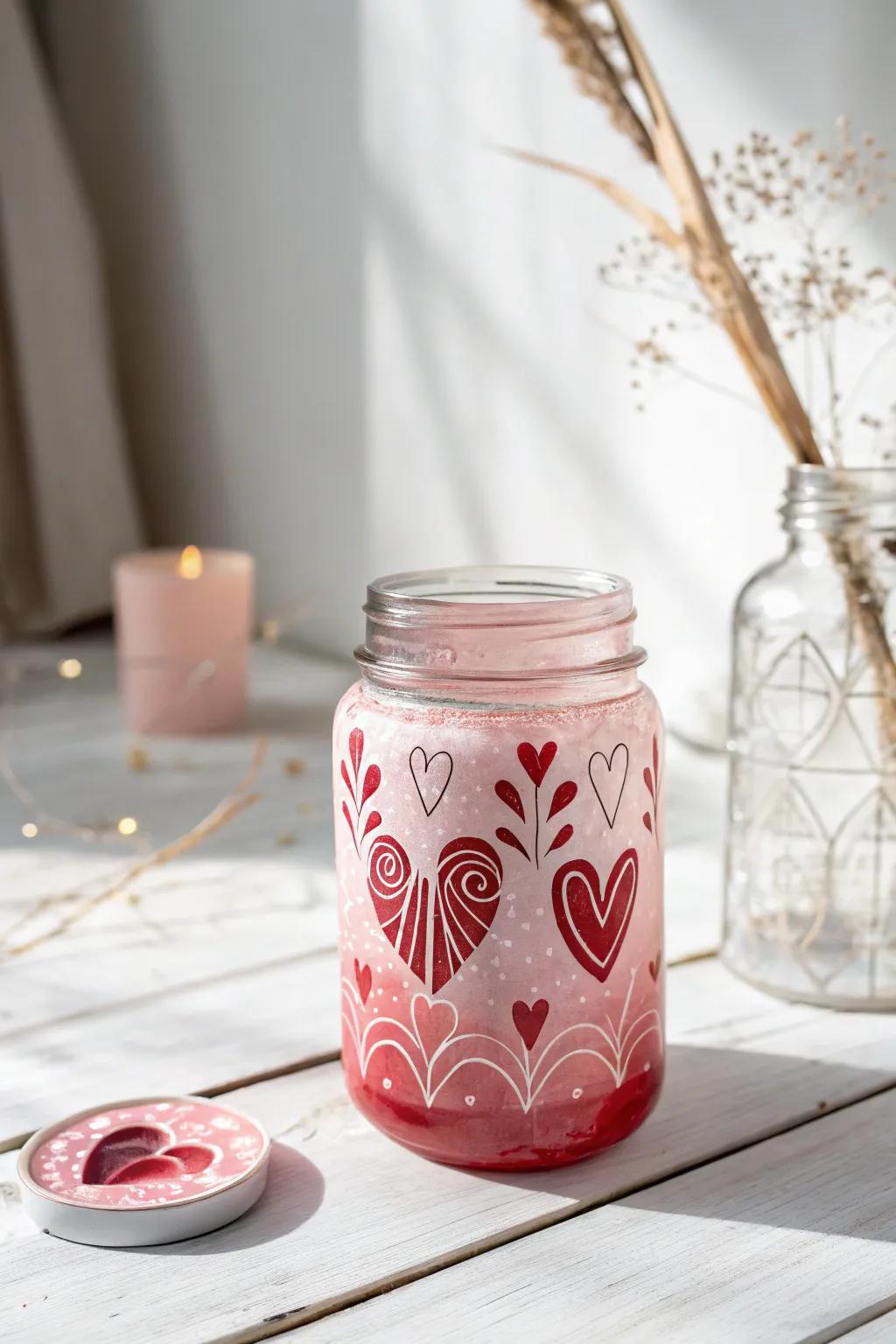 Transform your vessels into Valentine's masterpieces with a touch of paint and love.