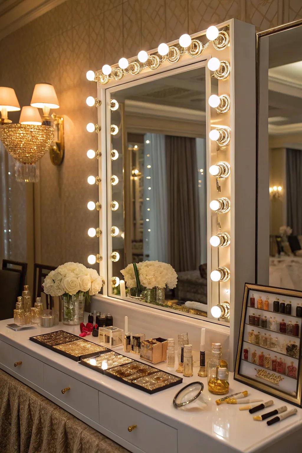 Feel the glamour of Hollywood with perfectly illuminated mirrors.