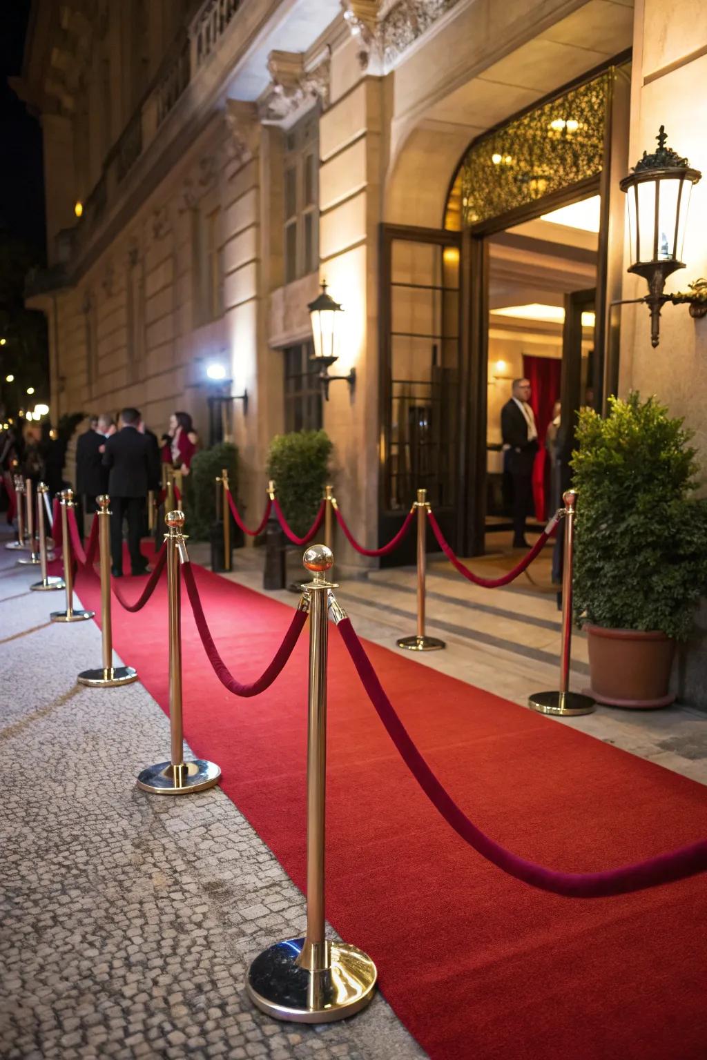 Treat your guests as stars with a red carpet.