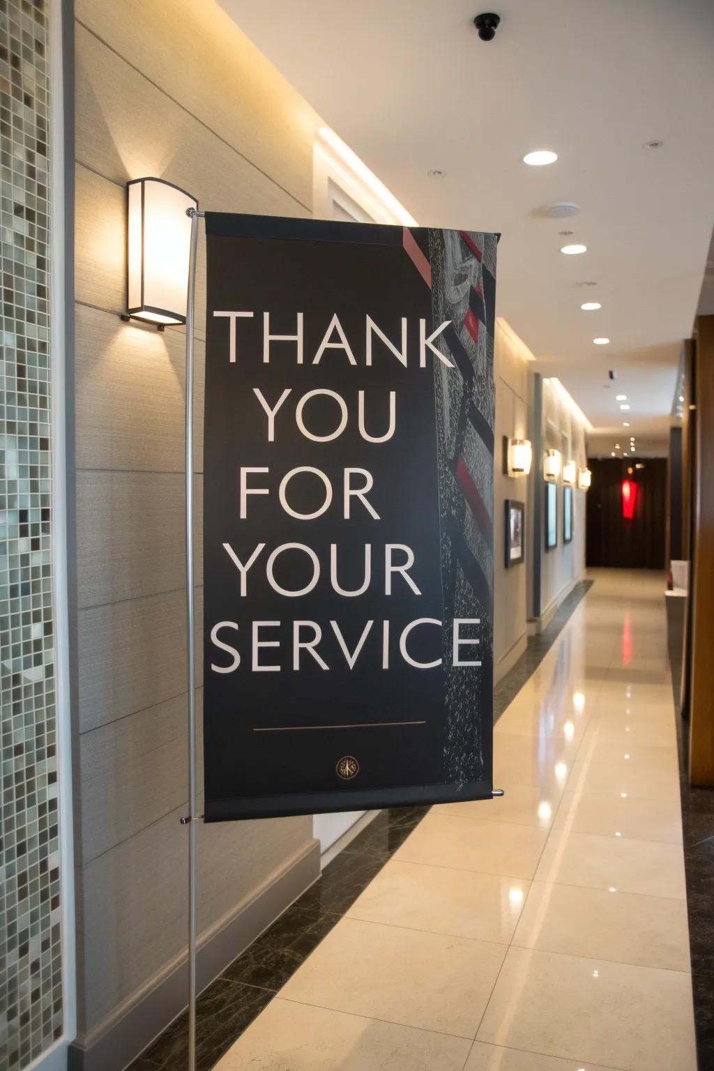 A heartfelt greeting with a kind message for our veterans.
