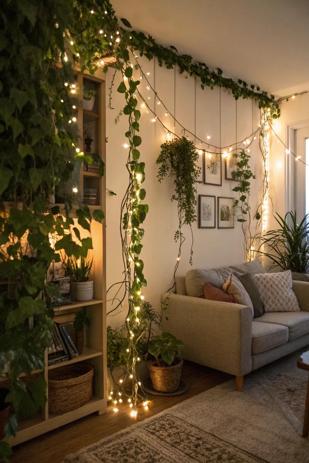 Mesmerize your space with the enchantment of vines and twinkle lights.