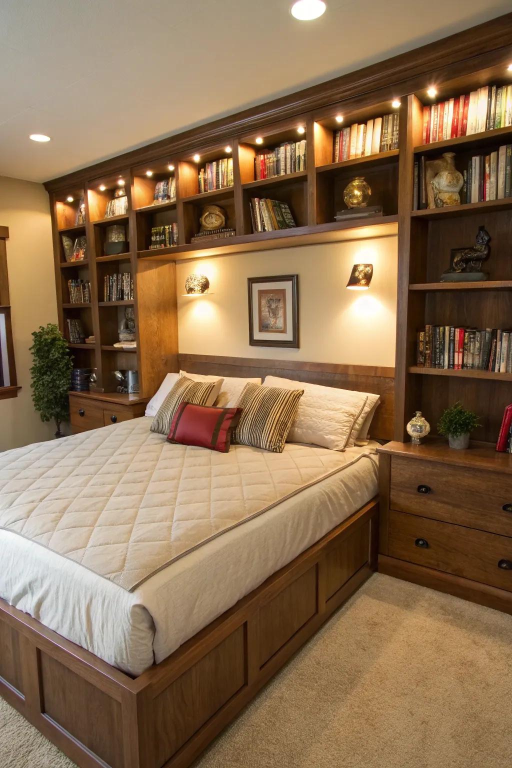 Integrated shelves deliver an elegant and efficient storage answer.