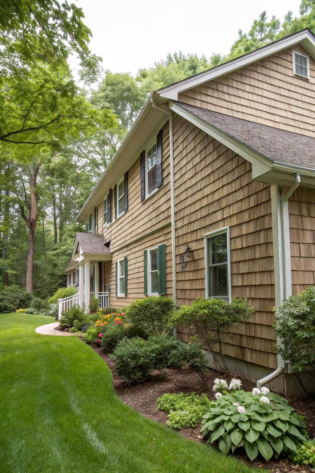 Infuse individuality into your house using textured polymer cladding that mirrors the look of natural elements.