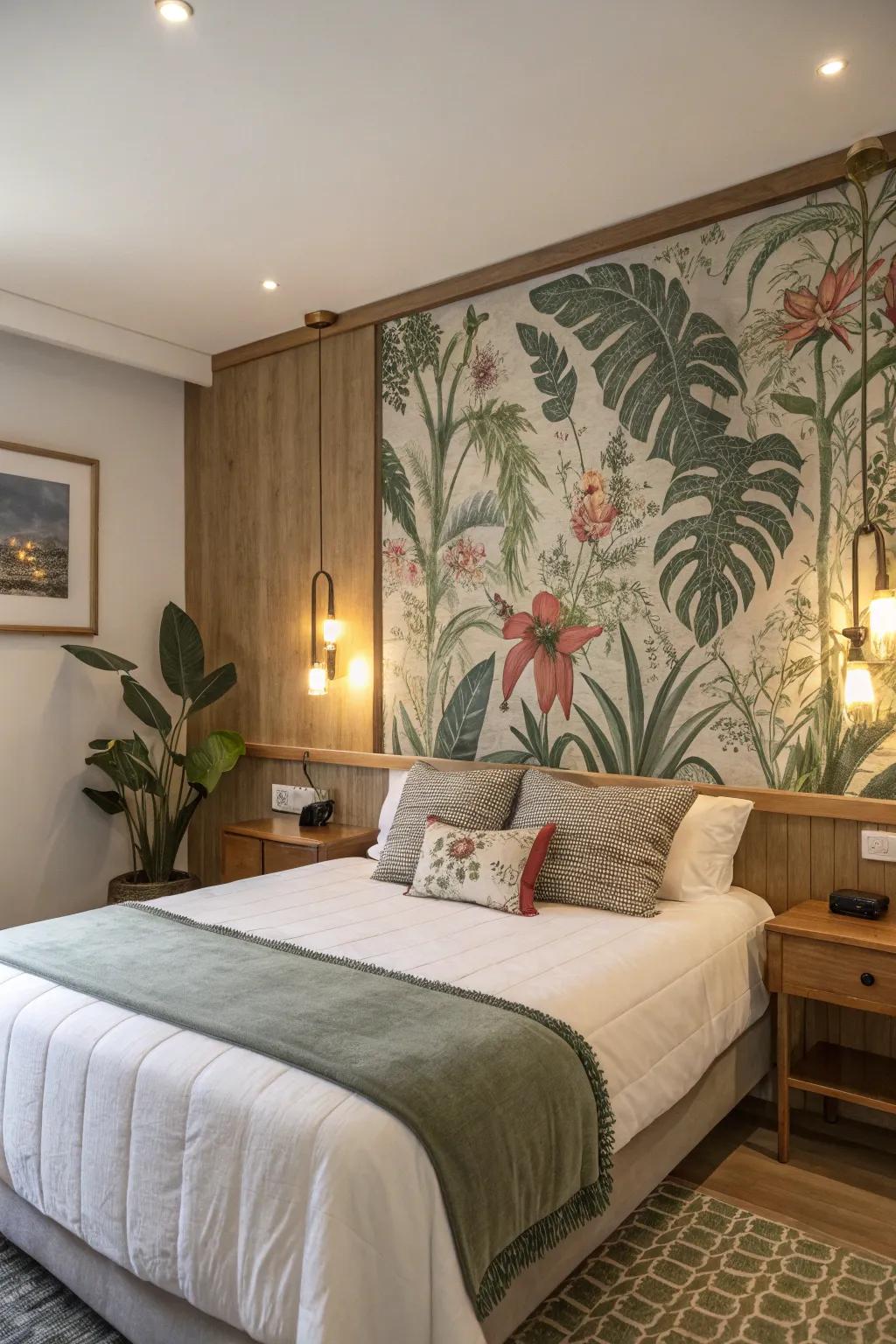 Floral art can change your bedroom into a tranquil retreat.