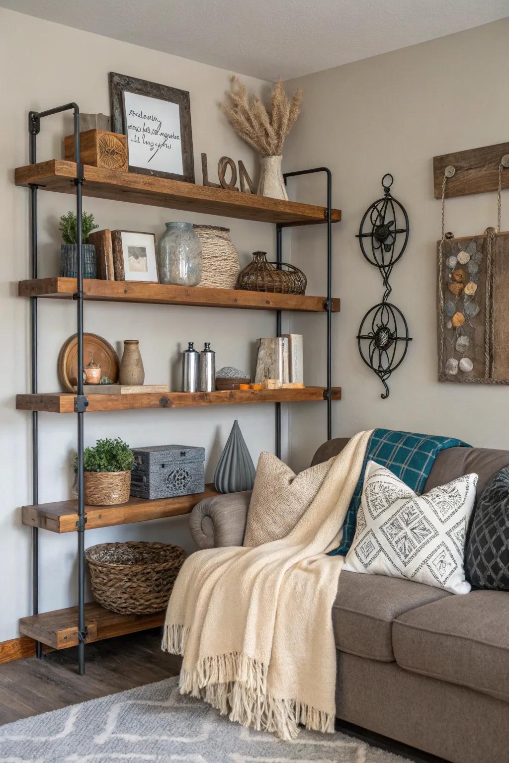 Varied surfaces offer warmth and depth to your living room.