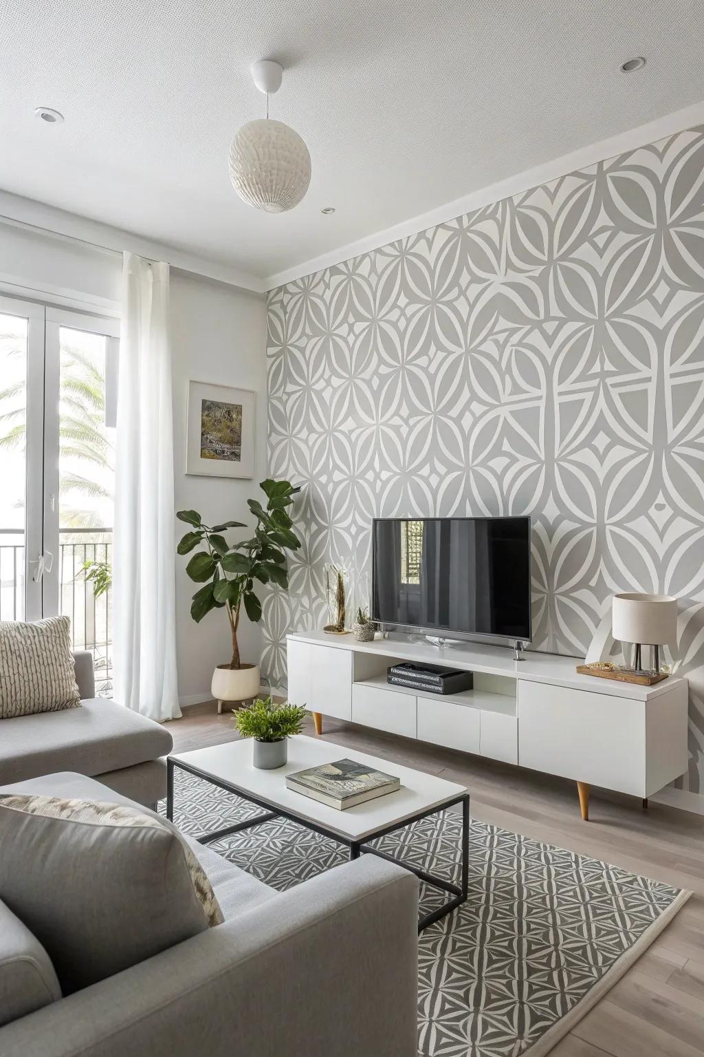 Modernize your space with tactile geometric patterns for a trendy appeal.