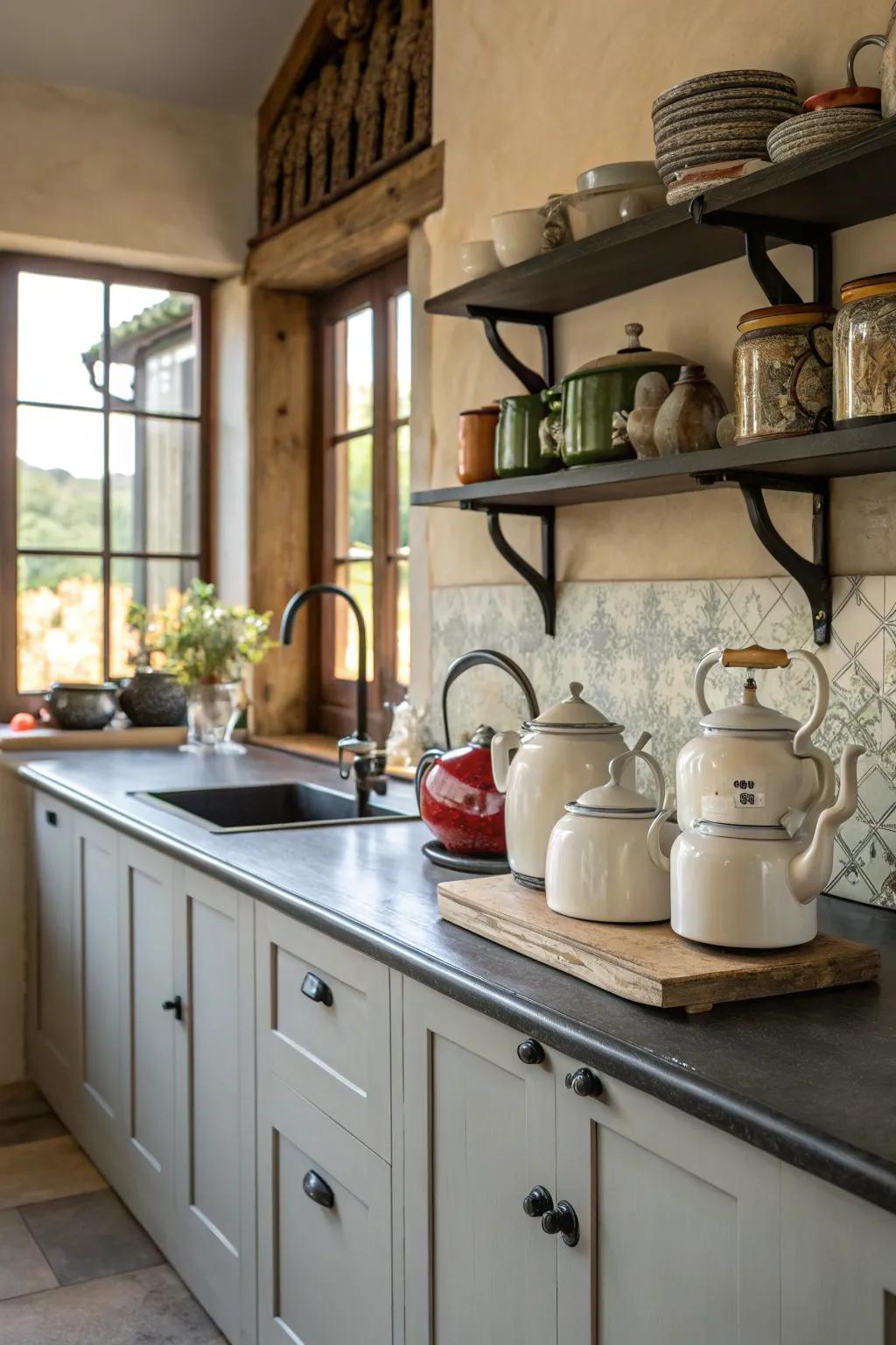 Assorted decor begets a kitchen overflowing with narratives and identity.