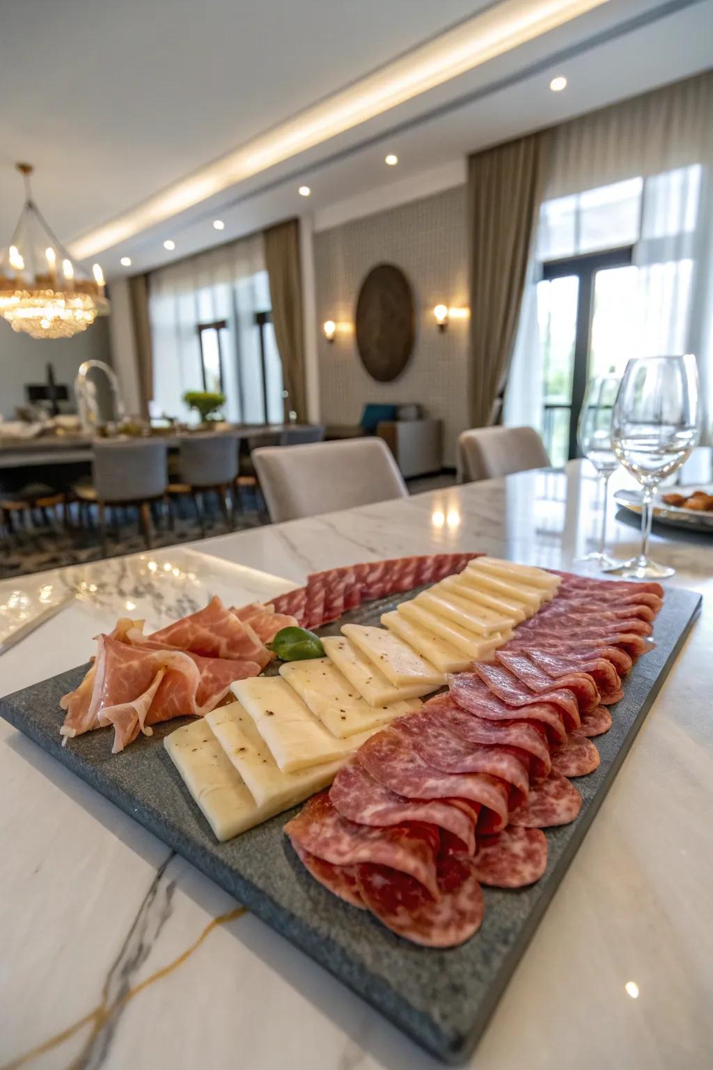 Cured meats bring a delicious richness to the wine platter.