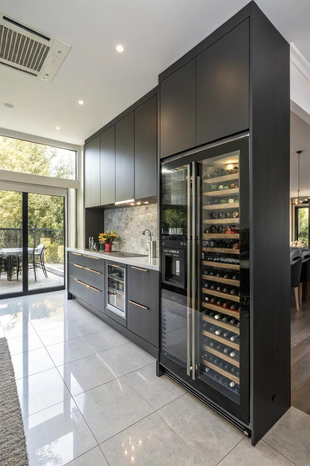 Enjoy perfectly chilled wines at your convenience with an integrated wine conditioning unit.