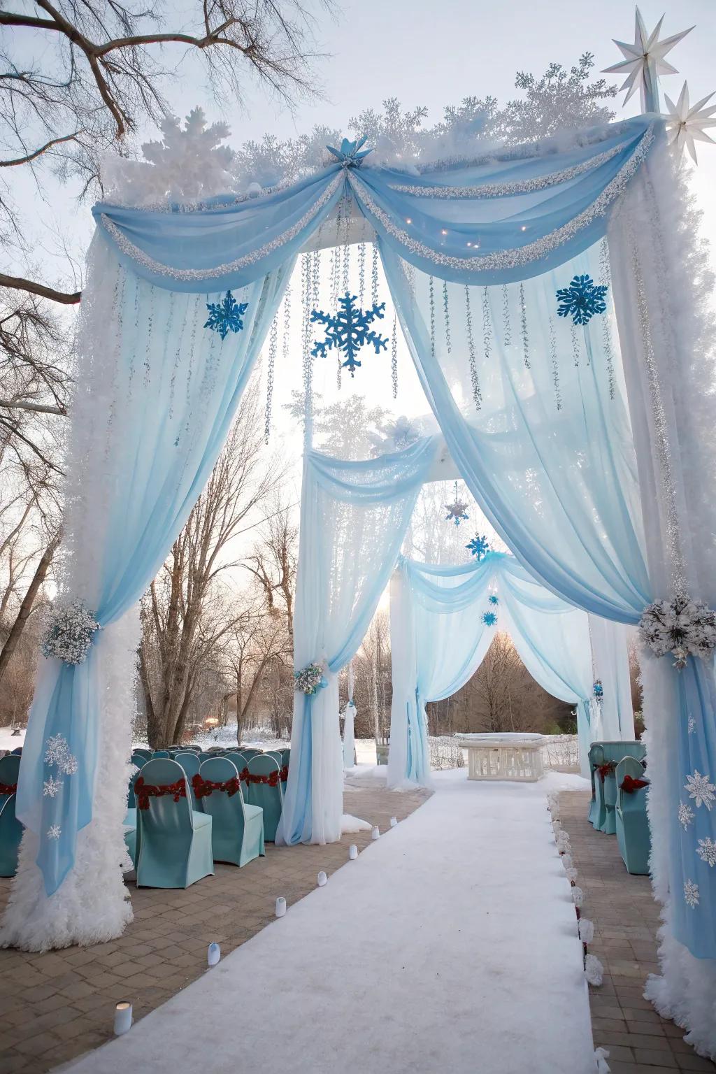A glacial palace theme transforms your function into a winter fairy tale.