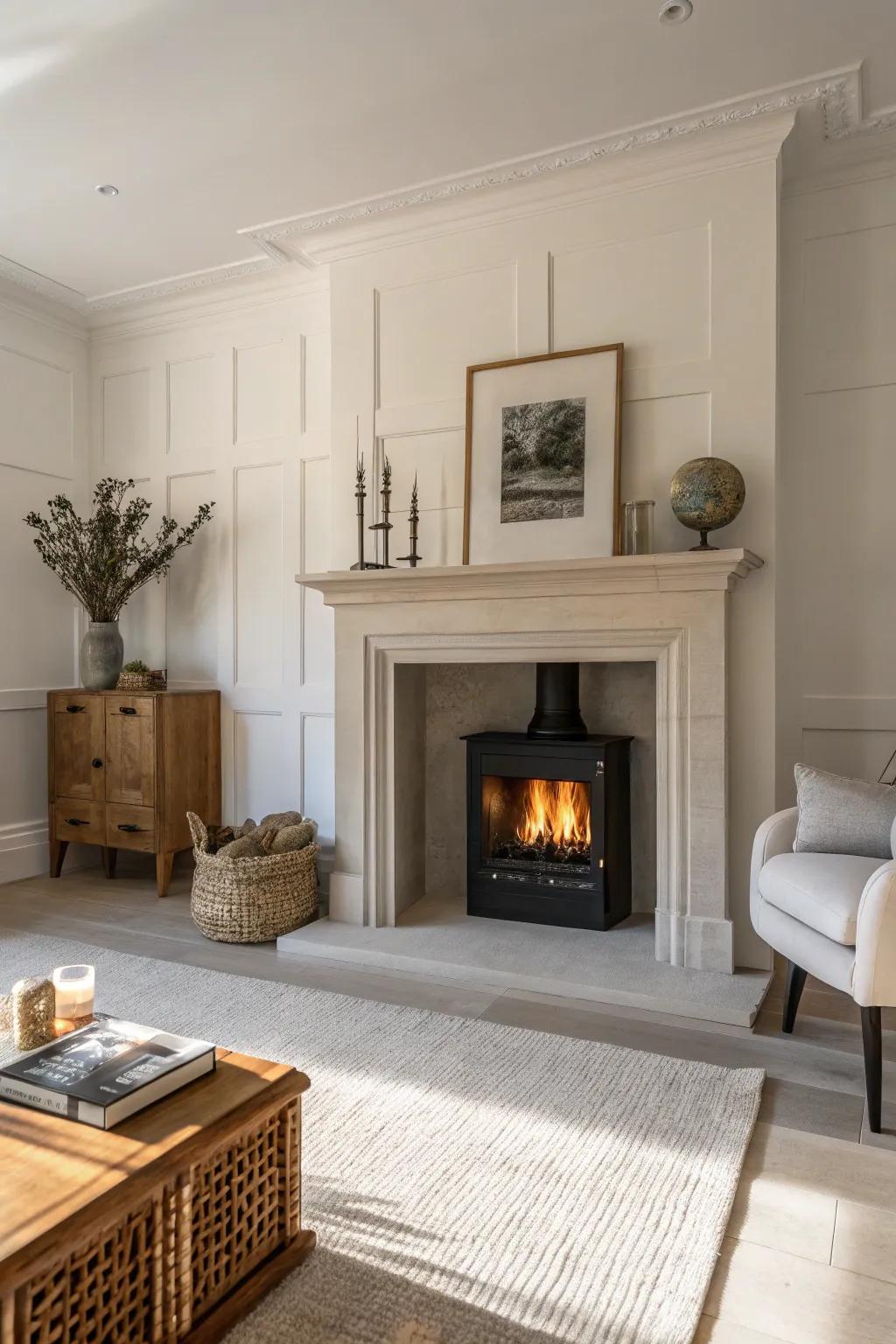 Modern simplicity with a streamlined hearth design.