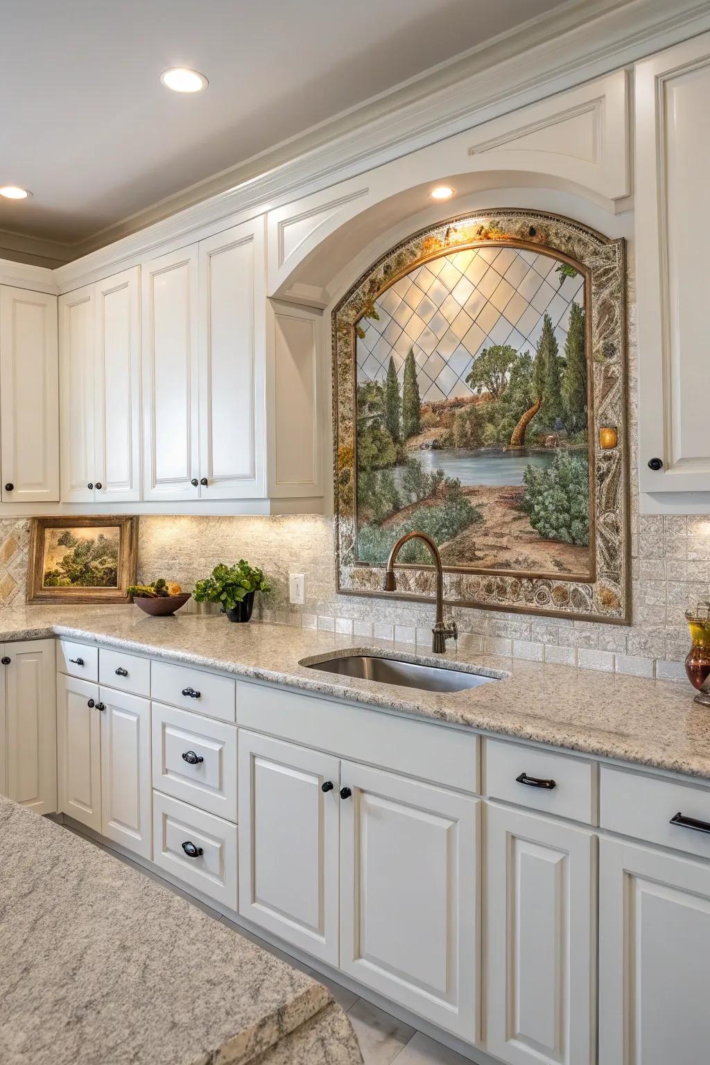 For your kitchen decor, tile murals offer a distinctive and artistic focal point.